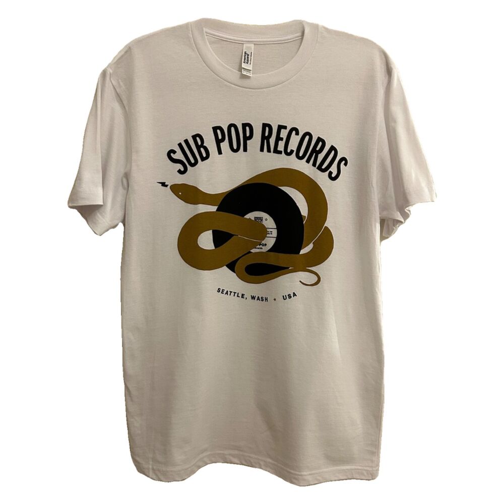 Sub Pop Rock and Roll White Logo T-Shirt American Apparel Unisex M